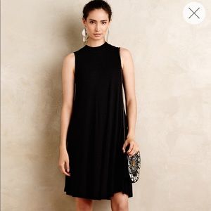 Anthropologie Bordeaux Black Mockneck Dress